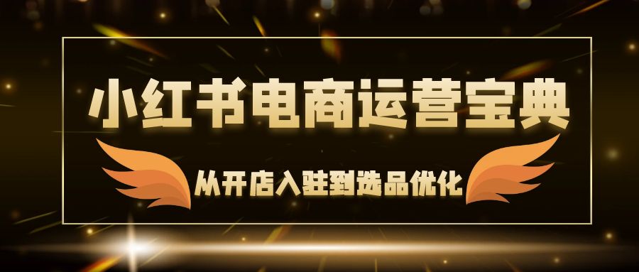 小红书电商运营宝典：从开店入驻到选品优化，一站式解决你的电商难题-九源吧网赚