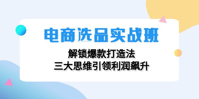 电商选品实战班：解锁爆款打造法，三大思维引领利润飙升-九源吧网赚