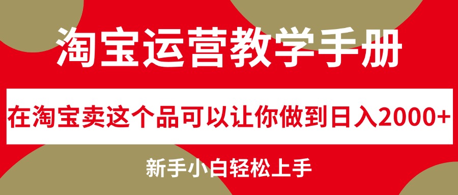淘宝运营教学手册，在淘宝卖这个品可以让你做到日入2000+-九源吧