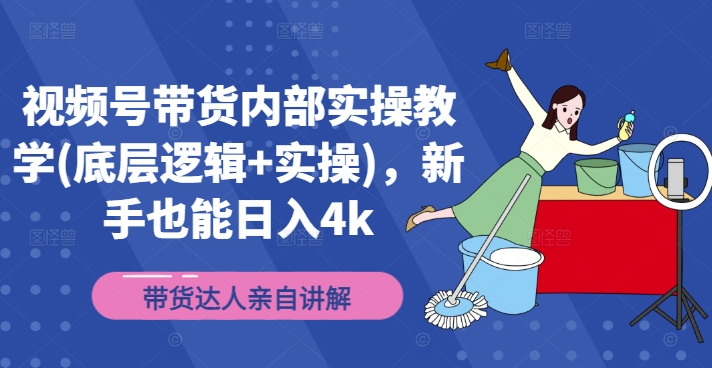 视频号带货内部实操教学(底层逻辑+实操)，新手也能日入4K-九源吧网赚