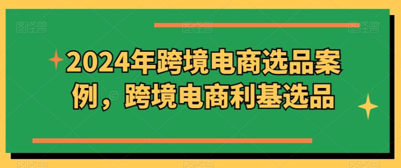 2024年跨境电商选品案例，跨境电商利基选品（更新）-九源吧网赚