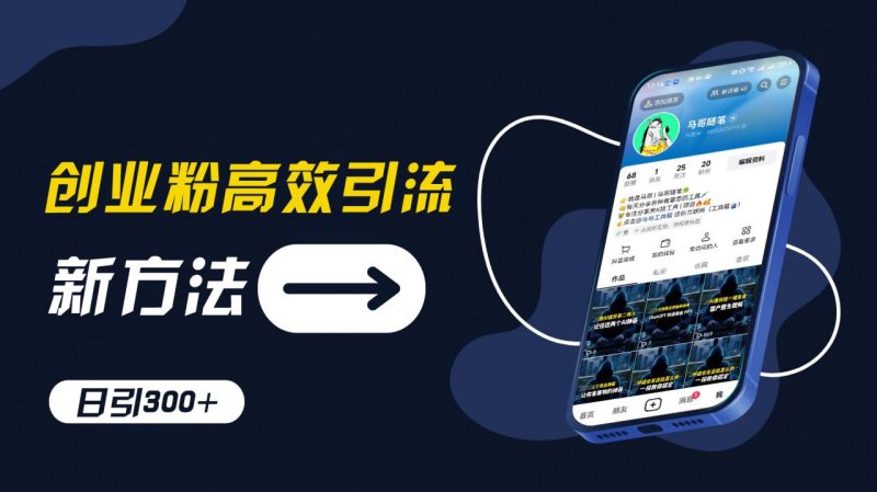 创业粉高效引流，抖音工具号玩法，日引300+，不要成为学习高手，要成为实战高手【揭秘】-九源吧网赚