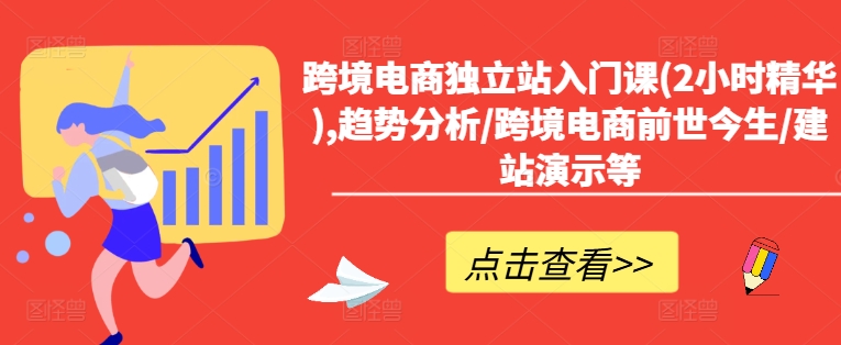 跨境电商独立站入门课(2小时精华),趋势分析/跨境电商前世今生/建站演示等-九源吧网赚学院