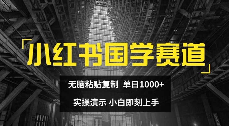 小红书国学赛道，无脑粘贴复制，单日1K，实操演示，小白即刻上手-九源吧网赚