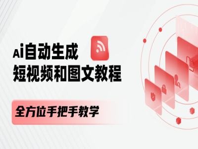 AI自动生成短视频和图文课程，全方位手把手教学-九源吧网赚学院