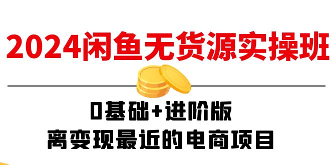 2024闲鱼-无货源实操班：0基础+进阶版，离变现最近的电商项目（15节）-九源吧网赚