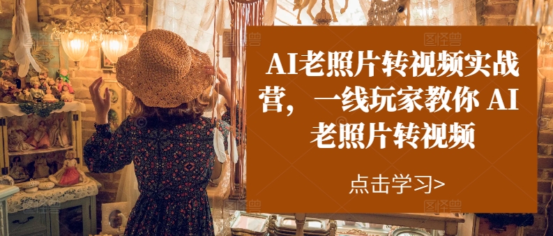 AI老照片转视频实操训练营，一线玩家教你AI老照片转视频-九源吧网赚学院