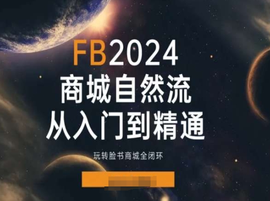 2024FACEBOO商城自然流(从入门到精通)，玩转脸书商城全闭环-九源吧网赚