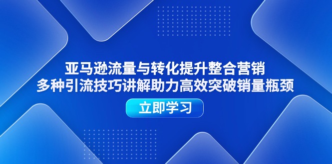 亚马逊流量与转化提升整合营销，多种引流技巧讲解助力高效突破销量瓶颈-九源吧网赚