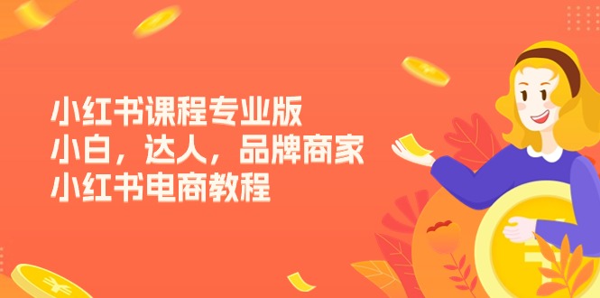 小红书课程专业版，小白，达人，品牌商家，小红书电商教程（15节）-九源吧网赚