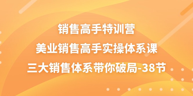 销售-高手特训营，美业-销售高手实操体系课，三大销售体系带你破局-38节-九源吧网赚