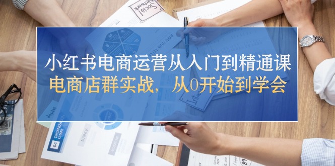 小红书电商运营从入门到精通课，电商店群实战，从0开始到学会-九源吧网赚