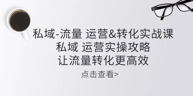 私域-流量 运营&转化实操课：私域 运营实操攻略 让流量转化更高效-九源吧资源站