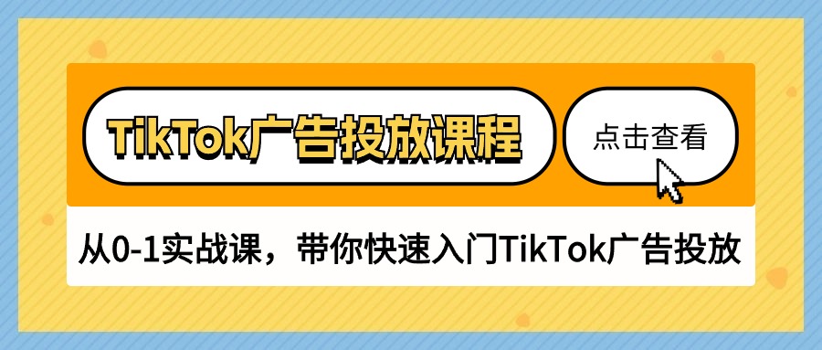 TikTok广告投放课程，从0-1实战课，带你快速入门TikTok广告投放（30节课）-九源吧网赚