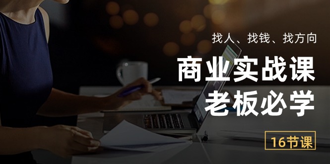 商业实战课【老板必学】：找人、找钱、找方向（16节课）-九源吧网赚