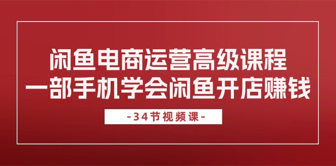闲鱼电商运营高级课程，一部手机学会闲鱼开店赚钱（34节课）-九源吧网赚