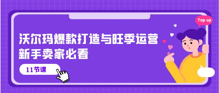 沃尔玛爆款攻略：新手卖家旺季运营指南（11节视频课）-九源吧网赚