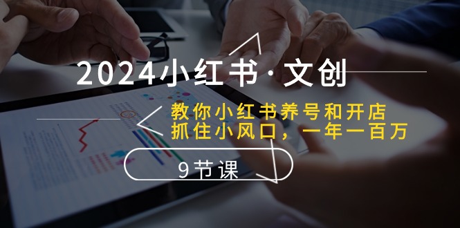 2024小红书·文创：学会小红书养号和开店、抓住小风口 一年一百万 (9节课)-九源吧资源站
