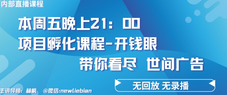 4.26日内部回放课程《项目孵化-开钱眼》赚钱的底层逻辑【揭秘】-九源吧网赚