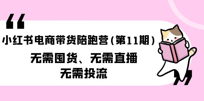 小红书电商带货陪跑营(第11期)无需囤货、无需直播、无需投流（送往期10套）-九源吧网赚