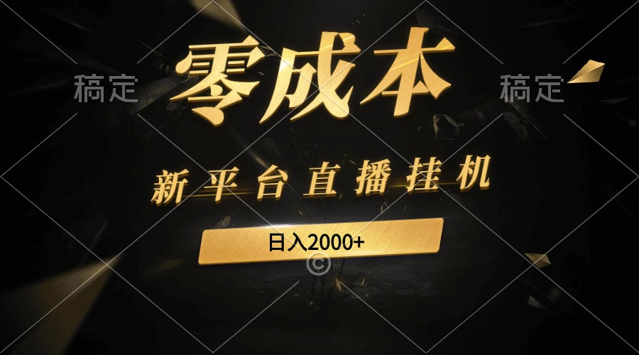 新平台直播挂机最新玩法，0成本，不违规，日入2000+-九源吧网赚学院