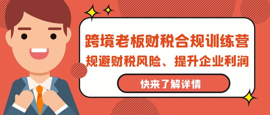 跨境电商老板财税避坑指南：财税合规训练营，规避财税风险、提升企业利润-九源吧网赚