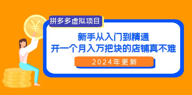 拼多多卖虚拟项目：零基础到精通，开一个月入万把块的店铺 真不难（24年新版）-九源吧网赚