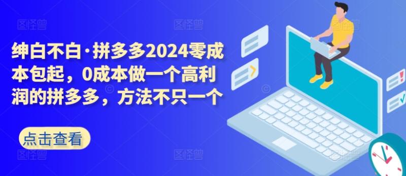 拼多多2024零成本包起，0成本做一个高利润的拼多多，方法不只一个-九源吧网赚