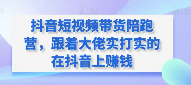 抖音短视频带货陪跑训练营，跟着大佬实打实的在抖音上赚钱-九源吧网赚
