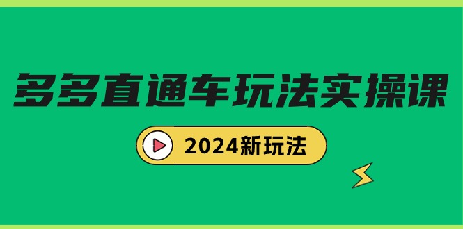电商教程：多多直通车玩法实战课，2024新玩法（7节课）-九源吧网赚