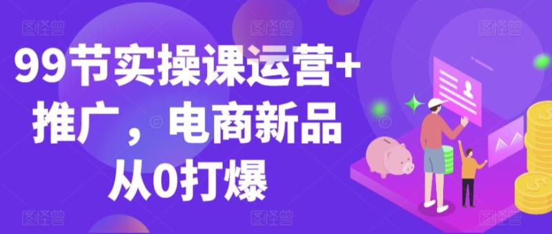 99节实操课运营+推广，电商新品从0打爆-九源吧网赚