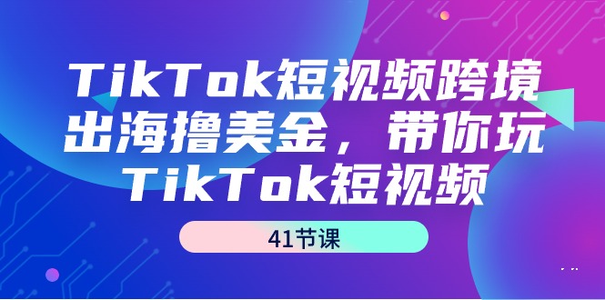 TikTok短视频跨境出海撸美金，带你玩TikTok短视频（41节课）-九源吧网赚学院