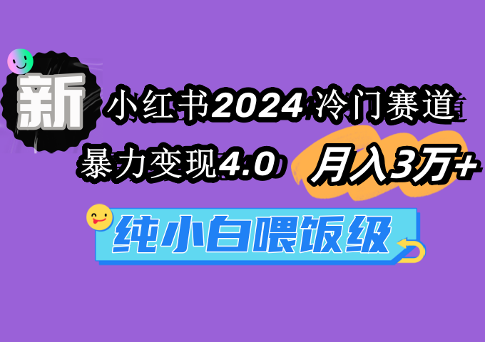小红书2024冷门赛道 月入3万+ 暴力变现4.0 纯小白喂饭级-九源吧网赚学院