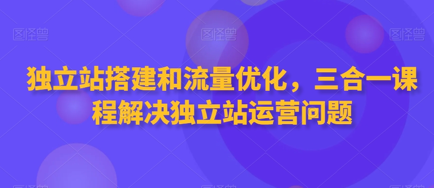 独立站搭建和流量优化，三合一课程解决独立站运营问题-九源吧网赚
