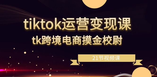 tiktok运营变现教程，tk跨境电商摸金校尉（21节视频课）-九源吧网赚