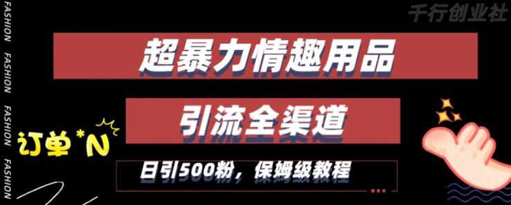 新版情趣项目引流全渠道，自带高流量，保姆级教程，轻松破100单，日引500+粉丝-九源吧资源站