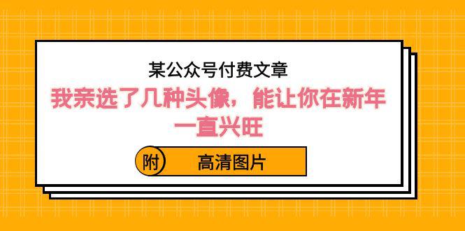 某公众号付费文章：我亲选了几种头像，能让你在新年一直兴旺（附高清图片）-九源吧网赚