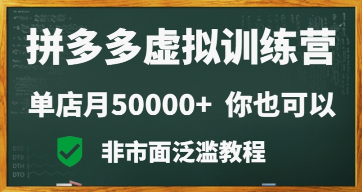 拼多多虚拟产品电商训练课：月入30000+你也行，暴利稳定，长久副业首选-九源吧网赚