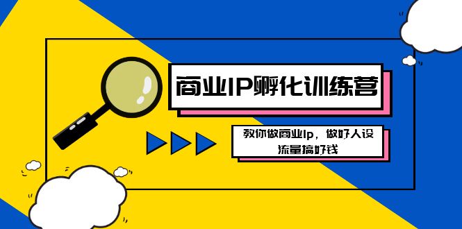 打造商业IP-孵化训练营新版，学会做商业Ip，做好人设，流量搞好钱-九源吧网赚