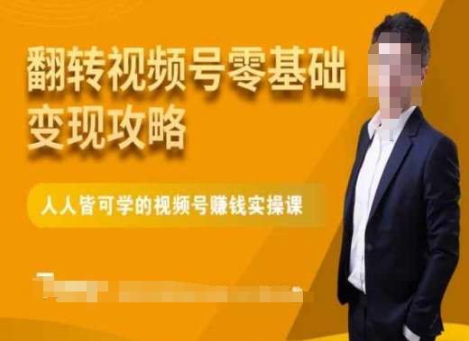 零基础变现攻略：人人皆可学微信视频号实操课程-九源吧网赚