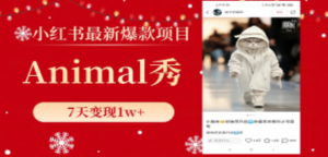 小红书最新爆款项目，Animal秀，7天变现1w+-九源吧网赚