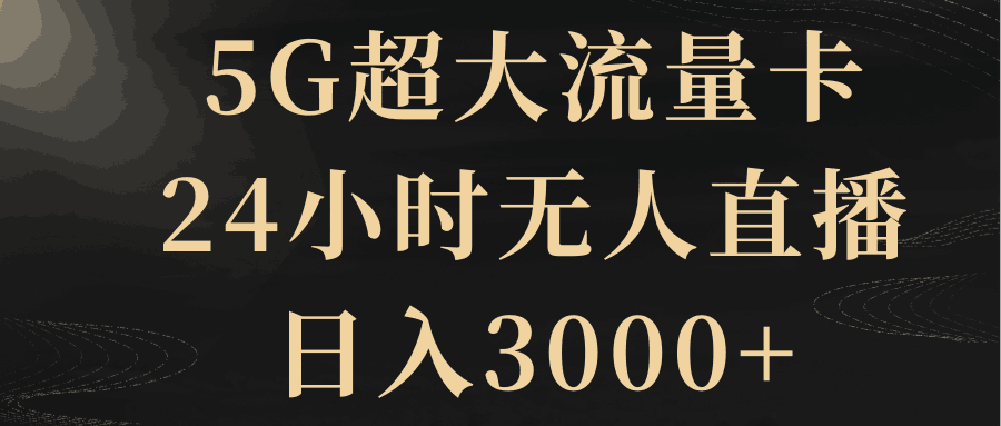 5G超大流量卡，24小时无人直播，日入3000+-九源吧网赚