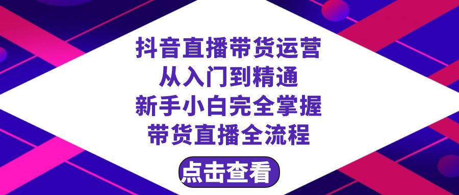 抖音直播带货 运营从入门到精通，新手完全掌握带货直播全流程（23节）-九源吧网赚