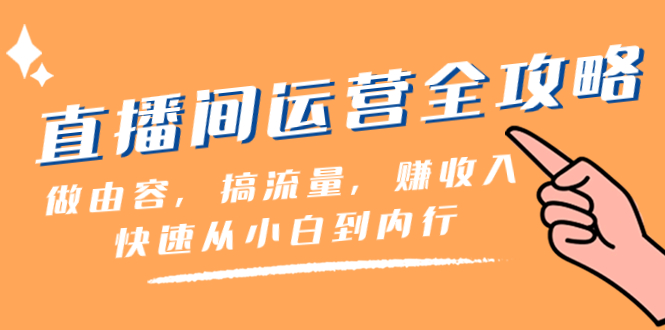 直播间运营全攻略：做内容，搞流量，从小白到内行，快速盈利（46节课）-九源吧网赚