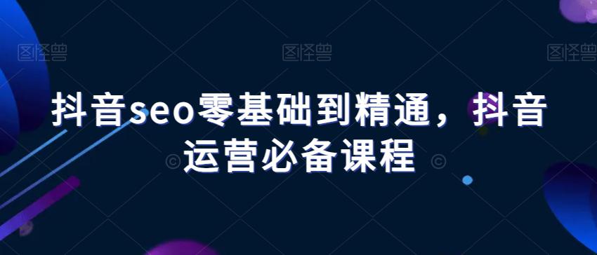 抖音SEO进阶课程：从零基础到精通，掌握抖音运营的必备技能！-九源吧网赚