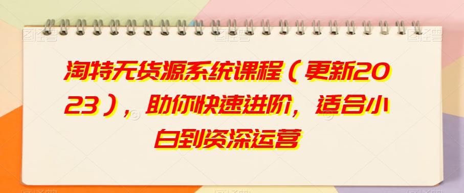 淘特无货源系统课程（2023更新），打造你的互联网运营新起点！-九源吧网赚