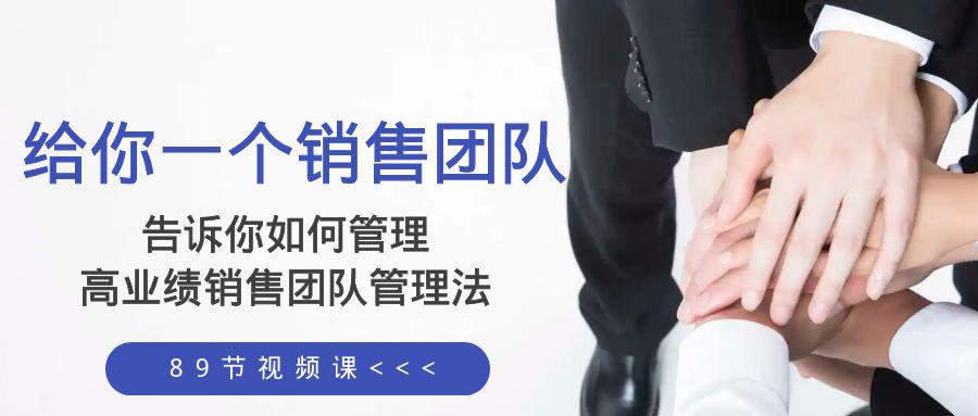 给你 一个销售团队，告诉你如何管理，高业绩销售团队管理法（89节课）-九源吧网赚