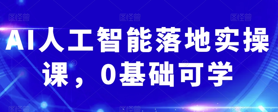AI人工智能实操课：从0基础到掌握关键技能-九源吧网赚