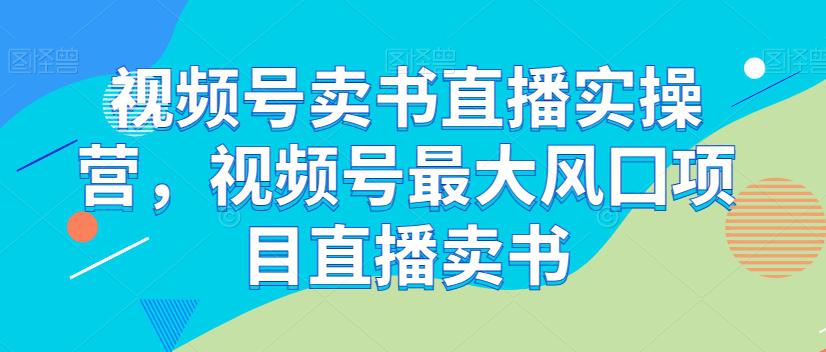 视频号卖书直播实操课程，最大风囗项目直播卖书-九源吧网赚