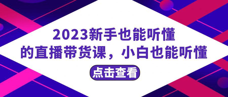 2023新手必学直播带货课，从流量到话术全面解析，小白也能轻松掌握，20节完整-九源吧资源站